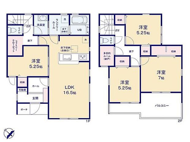 (１号棟)、4LDK、土地面積140.27m2、建物面積102.05m2


