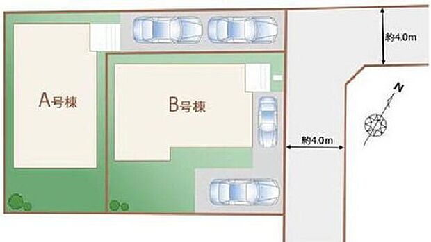 周辺は落ち着いた住宅街です。カースペース車種により２台可能！自転車置き場や物置スペースとしても便利です♪