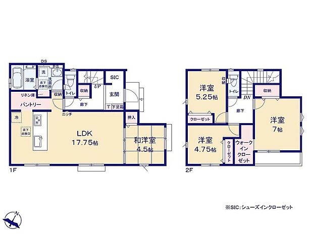 (１号棟)、4LDK、土地面積119.34m2、建物面積103.08m2