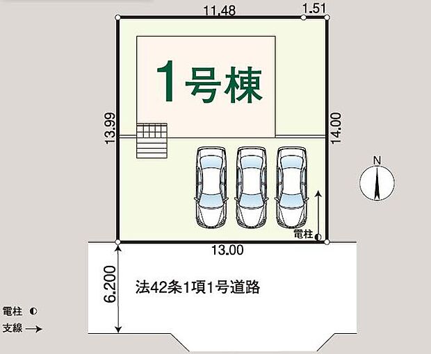 敷地５５坪超え！南側に開けた採光良好な整形地！カースペース車種により並列２～３台分！周辺は第一種低層住居専用地域で落ち着いた住宅街です。