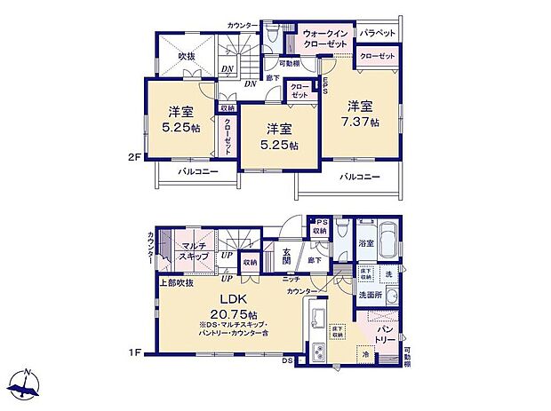 (１３号棟)、3LDK、土地面積110.2m2、建物面積97.91m2 