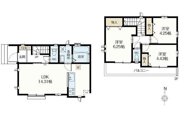 (A号棟)、3LDK、土地面積89.71m2、建物面積71.73m2