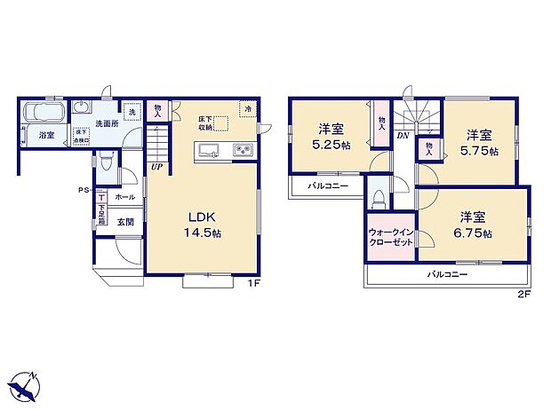 (A号棟)、3LDK、土地面積82.16m2、建物面積81.15m2