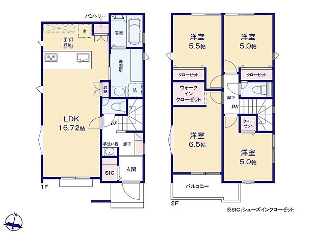 (1号棟)、4LDK、土地面積110.01m2、建物面積95.74m2