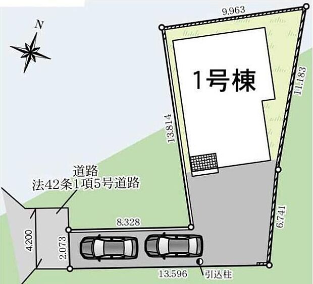 敷地146平米超!敷地の広さを活かして建物南側にスペースを設けていますので、採光良好!カースペース2台分。周辺は第一種低層住居専用地域で落ち着いた住宅街です。