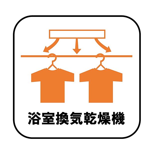 【【浴室換気乾燥機】】雨の日や冬場のお洗濯に嬉しい装備。洗濯物を乾かすだけでなく、入浴度に換気機能で湿気を排出できるためカビの防止にもなります。