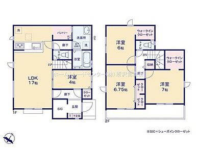 ☆収納豊富な間取り☆
２階居室には２か所にWICがございます。タンス不要でお部屋をすっきりお使いいただけます♪玄関シューズクローク、キッチンパントリーもあり収納豊富です！ 