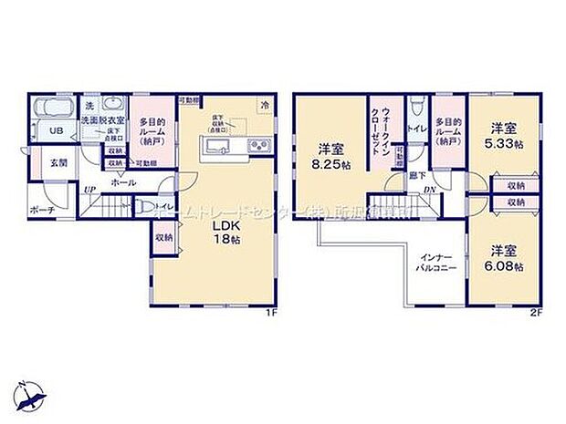 【3LDK+2S】☆主寝室8.25帖☆
大きなベッドを置いても余裕の広さがございます。お洋服選びが楽しくなる、ウォークインクローゼット付きです♪