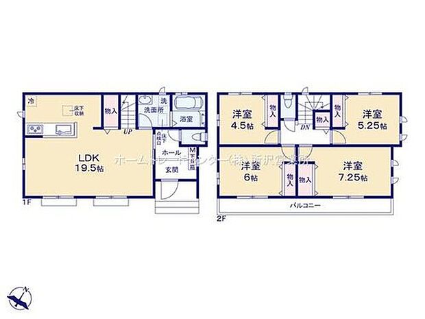 【4LDK】☆収納豊富なお住まい☆
全居室収納完備！廊下やリビングにもしっかりと収納を確保！居住空間を広々お使いいただけます。片づけがしやすいのでいつもおうちがすっきりしますね！