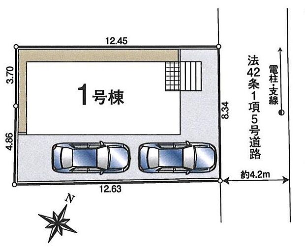 【全体区画図】カースペース2台駐車可!ご家族分の自転車を停めたり、来客時にも安心です♪