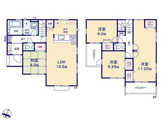 【4LDK】☆洋室仕様の和室☆
リビング隣には、ホッとできる和室を用意。お子様のお昼寝スペースや書斎としてなど、いろいろとお使い頂けます。
