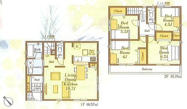【4LDK】☆１８．７帖のリビング☆
ゆったり寛げる広々LDK！ご家族でインテリアのレイアウトを考えるのも楽しみになりそうです♪