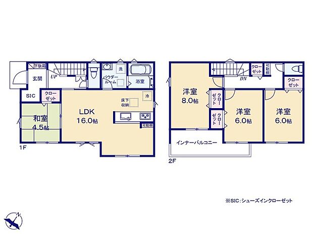 【4LDK】☆リビング横和室付き☆
リビングと隣り合う和室の間の引き戸を開ければ２０．５帖超えの大空間が広がります♪リビングの延長としてお使いになることも、客間としてお使いになることもできますね。