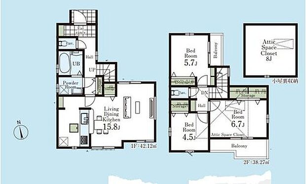 【3LDK】☆小屋裏収納付き☆
小屋裏収納は驚くほどの収納力！！例えば収納場所に悩みそうな「五月人形」や、暖房器具など季節ものもここに♪
