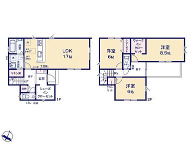☆収納豊富なお住まい☆
玄関にはたっぷり収納できるSIC、洗面室にはあると助かるリネン庫、主寝室にはWICと必要な場所にしっかり収納を設けていますので、片づけがしやすいですね♪ 