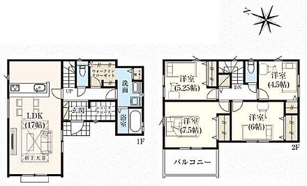 ☆WIC＋リネン庫付き洗面室☆広めの洗面室は２WAY仕様！ウォークインクローゼット付きなので、選択した衣類をそのまま収納することもできます。リネン庫付きで何かと物がおおくなりがちな洗面周りがすっきり♪ 