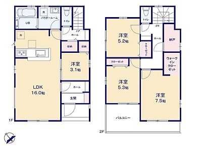 ☆LDK横洋室付き☆リビング横の洋室は、キッチンから近くキッズコーナーやお昼寝スペースにも最適。来客時には扉をしめてすっきり見せることもできる便利なお部屋です。 