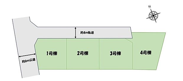 【全体区画図】ゆとりの敷地34坪超~39坪超。お買い物施設が徒歩圏内に充実した、便利な住環境です♪