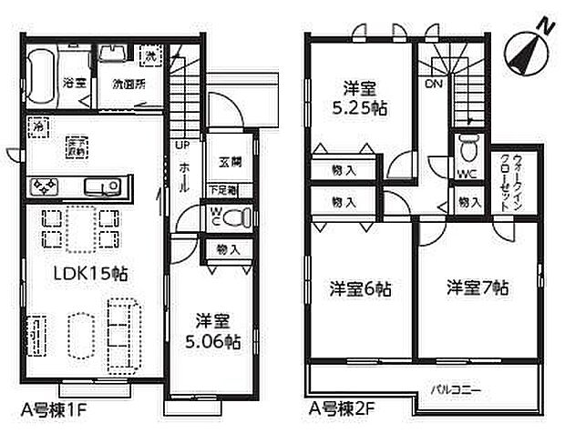 【4LDK】☆ウォークインクローゼット付き☆主寝室となる7帖洋室はWIC付き。タンスを置かずに済むのでお部屋をひろびろとお使いいただけます。全居室収納完備、片づけしやすいお住まいです。
