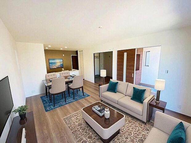 【リビング】本画像はCGで作成されており、実際に現地に家具は置かれておりません。
