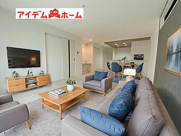 【キッチン】※家具設置イメージです。料理をしながら会話が楽しめる対面キッチン!リビングで遊ぶお子様の様子も見えるので安心です♪