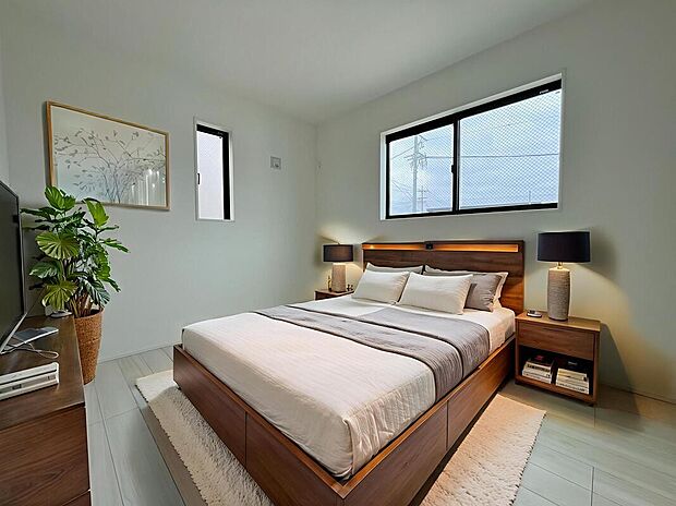 【1号棟】(本画像はCGで作成されており、実際に現地に家具は置かれておりません。)