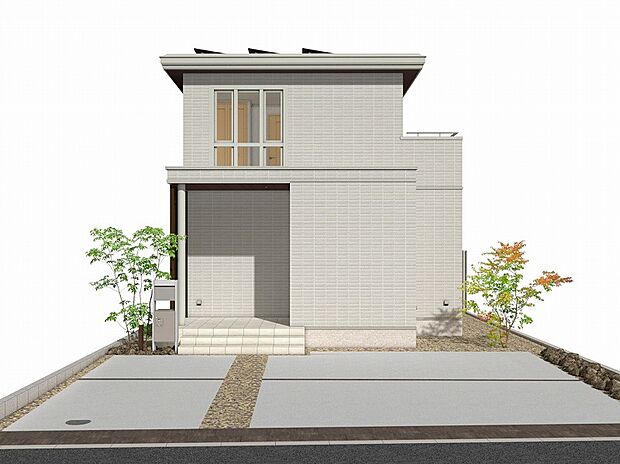 B棟完成予想図※掲載の完成予想CGパースは図面をもとに描き起こしたもので、実際の建物・外構・植栽等とは異なる場合があります。