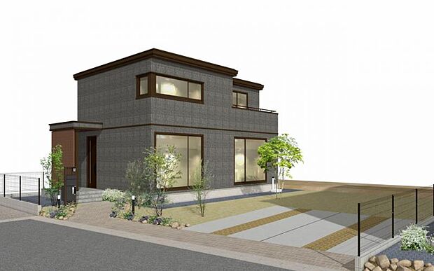 外観イメージ-A棟 ※掲載の完成予想CGパースは図面をもとに描き起こしたもので、実際の建物・外構・植栽等とは異なる場合があります。