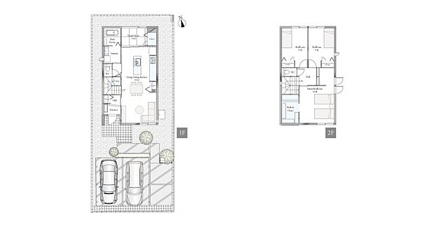 A棟間取図／記載の自動車は価格に含まれません。