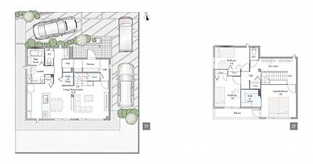 A棟間取図／記載の自動車は価格に含まれません 