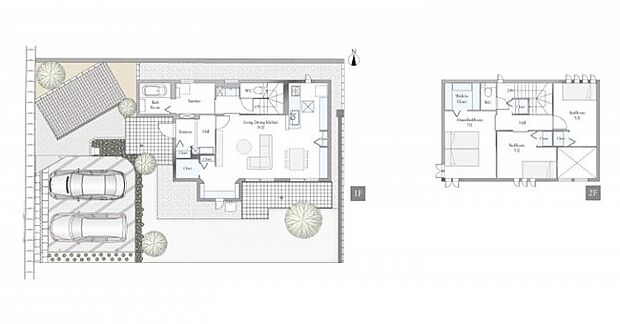 【3LDK】分譲住宅間取図／記載の自動車は価格に含まれません。