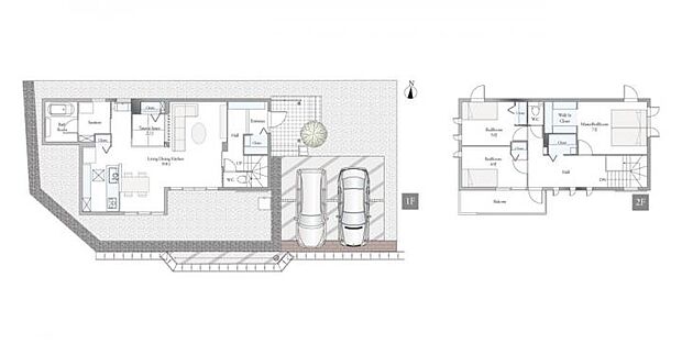 【3SLDK】A棟間取図/記載の自動車は価格に含まれません。