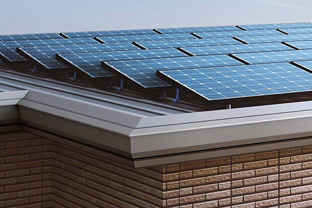 【発電・温水設備】ソーラー発電で月々の光熱費が抑えられます。テレワークで自宅の電力消費が増えても安心。自宅で電気を作って暮らすエコな暮らしをサポート※メーカーのモデルチェンジにより、形状が変更となる場合があります。