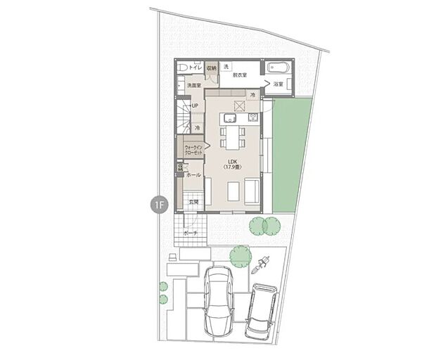 1階　※間取りにある家具、調度品、植栽、自動車は価格に含まれません