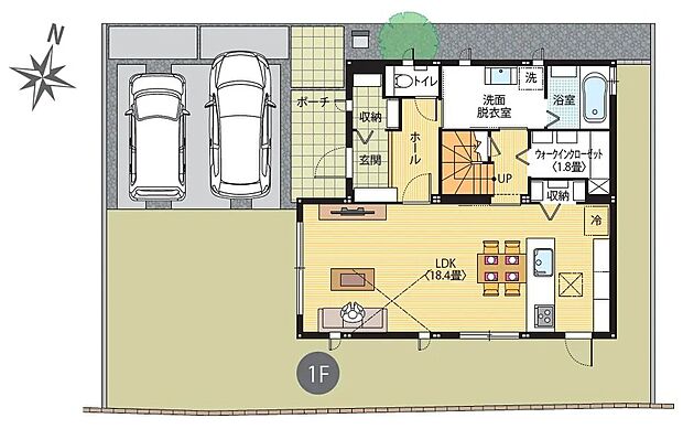 【3LDK】※間取りにある家具、調度品、植栽、自動車は価格に含まれません