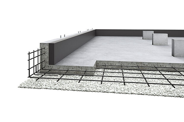 【 ベタ基礎】液状化に強い、建物を面で支えるベタ基礎。※鉄骨系のイメージ画像です。