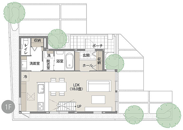 【2LDK（3LDK）】広々とした18帖のLDKに加え、WICや青空リビングなど開放感あふれる住まい♪
家族でくつろいだり休日の時間を楽しめそうですね！