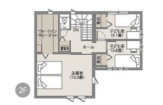【スマートハイムシティ草戸10号地　２F】【間取りオススメpoint】(1)各居室に開口部を2方向設けることで、高い通風性を確保(2)各居室に収納スペース確保で収納量豊富です！！
