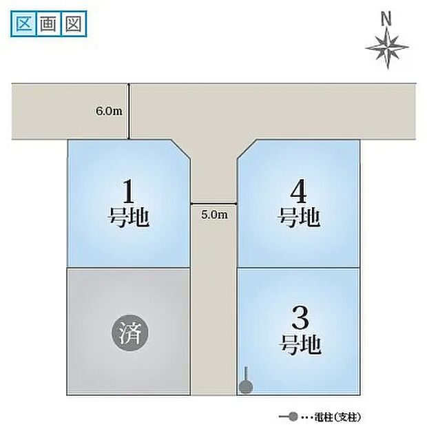 52.35坪
分譲地手前側のため、前の道への出入りもスムーズです。国道2号線が近いので、お出かけの際のアクセスにも便利！！