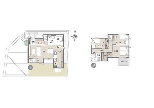 下吾川4号地間取り図
３LDK＋ウォークインクローゼット。