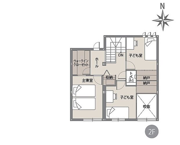 【3LDK】１階に光を取り込む吹き抜けのある開放的な間取りです。
