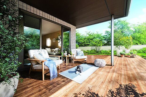 ウチとソトが繋がり開放的なリビング・ダイニング空間になります。※お客様のご希望に合わせてインテリアコーディネーターがご提案します