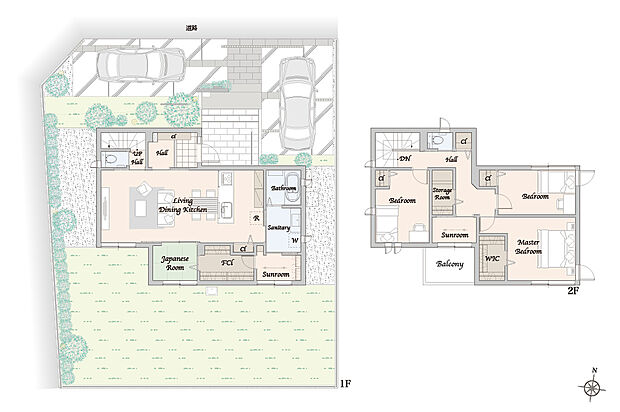 No.1/4LDK+WIC
※外構・植栽は実際と異なる場合があります。自動車、自転車は販売価格に含まれません。間取りに記載された家具類は一部を除き販売価格に含まれません。