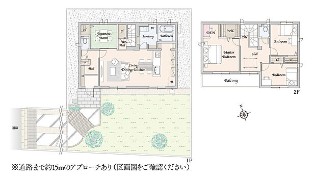 No.3/4LDK+WIC
1F:55.79m2(約17.48坪)
2F:50.20m2(約15.18坪)