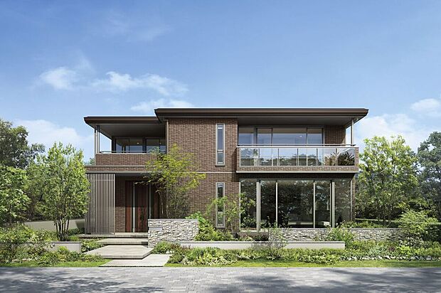 【商品ラインナップ：鉄骨系】パルフェ
「邸宅」と呼ぶにふさわしい、美しく豊かな空間
※セキスイハイムの代表外観です。