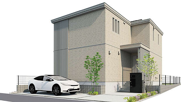 【No.2】鉄骨系ユニット工法2階建
設備:太陽光発電6.36kW、蓄電池13.2kWh
※完成予想図