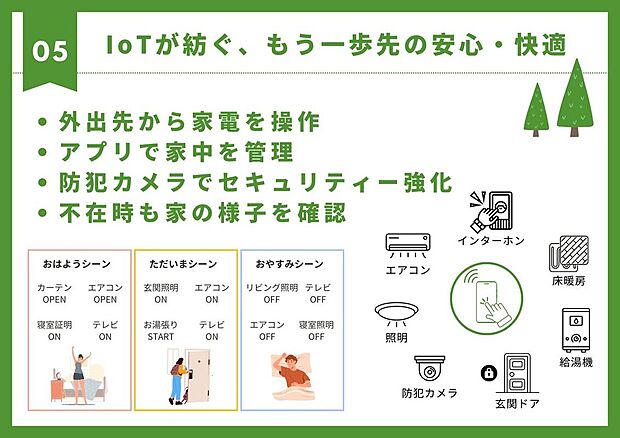 【その他】【IoT搭載】IoT搭載物件は、暮らしを便利で安全にするお住まいです。スマートホーム技術で家電や照明を遠隔操作し、エネルギー効率も向上。防犯カメラやセンサーで安心して快適に過ごせます。