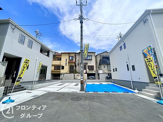 【外観】外壁にサイディング材を使用したおしゃれな外観。色柄バリエーションが豊富なため、住まいの表情を豊かに表現してくれます。また、雨で汚れを落としてくれるので、綺麗な外観が長続きします！