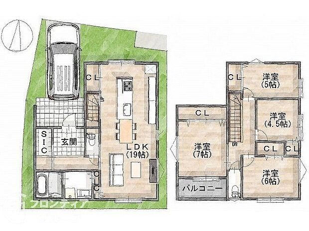 建物プラン間取:4LDK 建物プラン面積:107.64m2 建物プラン価格:2000万円 -