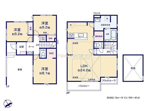 【3LDK】上記建物面積にはビルトイン車庫18.21m2を含みます